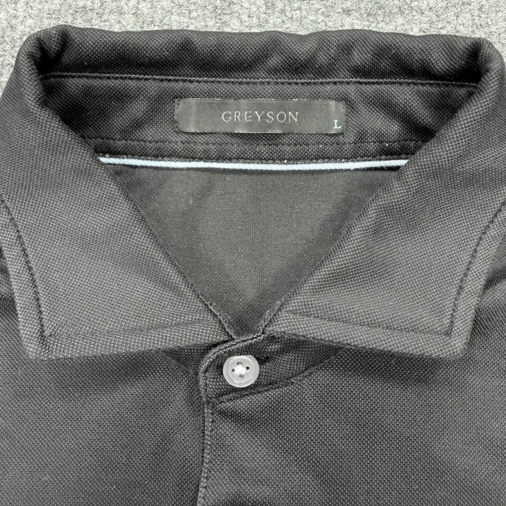 Greyson Mens Black Brrr Cooling Performance Short Sleeve Polo Shirt Large - Picture 5 of 8